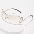 thumbnail image 1 of Gafas de sol sin montura de gran tamaño UV400 (marco progresivo) Plata blanco 1Pc, 1 of 5
