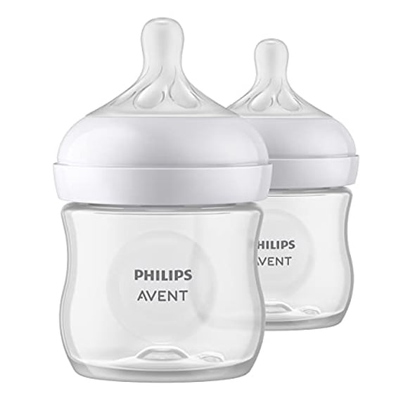 Biberón Natural Philips AVENT con Tetina de Respuesta Natural Transparente 4 oz Paquete de 2 SCY900/02