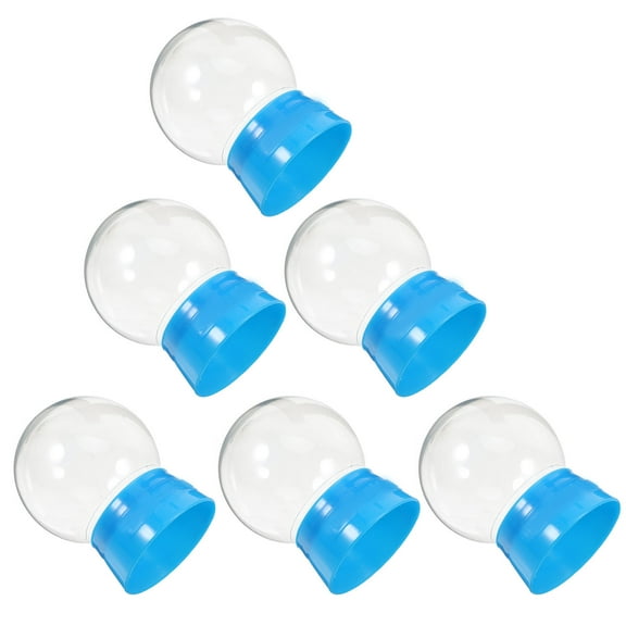 LEORX DIY Snow Globe Jars for Crafts with Screw Cap Transparent Plastic Round Water Globes for Decor Blue 270 ML