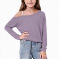 thumbnail image 2 of WXFAZCVU Girls Off the Shoulder Tops Trendy Long Sleeve Shirt Fall Clothes Everyday Wear Size 12-13 Year, 2 of 4