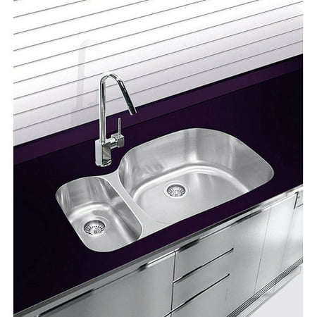 Ukinox 32 5 L X 20 75 W Undermount Double Bowl Stainless Steel Kitchen Sink