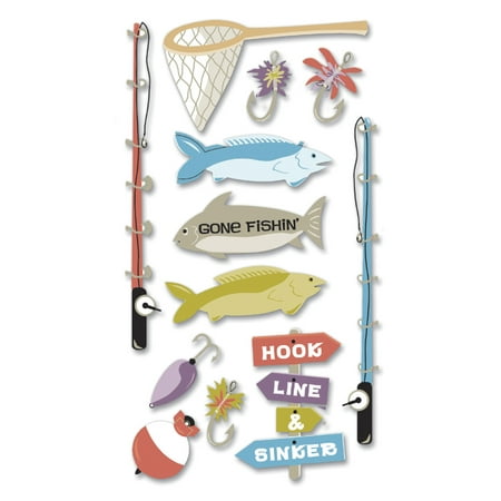 Jolee's Le Grande Dimensional Stickers-Fishing