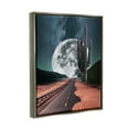 thumbnail image 4 of Stupell Industries Surreal Moon & Desert Highway Landscape Painting Gray Floater Framed Canvas Art Print Wall Art, 17 x 21, 4 of 10