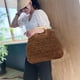 thumbnail image 5 of Bolso de paja para mujer, tejido a mano, grande, informal, tipo hobo, para playa, con bolsillos con forro, 5 of 6