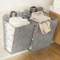 thumbnail image 6 of sunsanly Laundry Storage Bag Clothes Hamper with Lid Dustproof Water Resistant Handle Design Clothes Laundry Basket Wall Hanging Organizer, 6 of 7