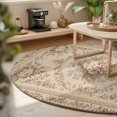 thumbnail image 3 of Round Rugs 4Ft, Boho Flowers Round Area Rug Washable Indoor Throw Carpet, Vintage Middle Century Floral Brown Soft Non Slip Circle Rug for Kitchen Nursery Room Home Decor Aesthetic, 3 of 8