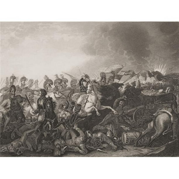 Posterazzi DPI1859578LARGE la Charge Décisive des Gardiens de la Vie à la Bataille de Waterloo 18 Juin Affiche Imprimée, Grand - 34 x 26