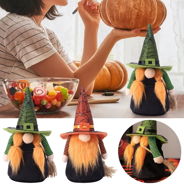 Fiudx Decoración de Enano de Halloween, Muñeco Sin Rostro para Exhibir En La Mesa, Tela Suave con Base de Saco de Arena, Decoración Navideña Versátil, Perfecta para Halloween y Navidad, Tamaño 21 X 1