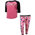 thumbnail image 2 of BioWorld Merchandising Womens Hello Kitty and Friends Pink and Black Thermal Waffle Pajama Set (X-Large), 2 of 3