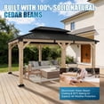 thumbnail image 4 of Sunmthink 12'x16' Outdoor Hardtop Gazebo, Cedar Wood Pavilion with Galvanized Steel Double Roof, for Patio, Garden, Deck, 4 of 7