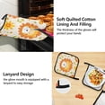 thumbnail image 4 of Cute Lion Face and Flower 5 Pcs Kitchen Set Heat Resistant Oven Mitts and Non-Slip Pot Holders with Adjustable Cooking Apron, 4 of 6