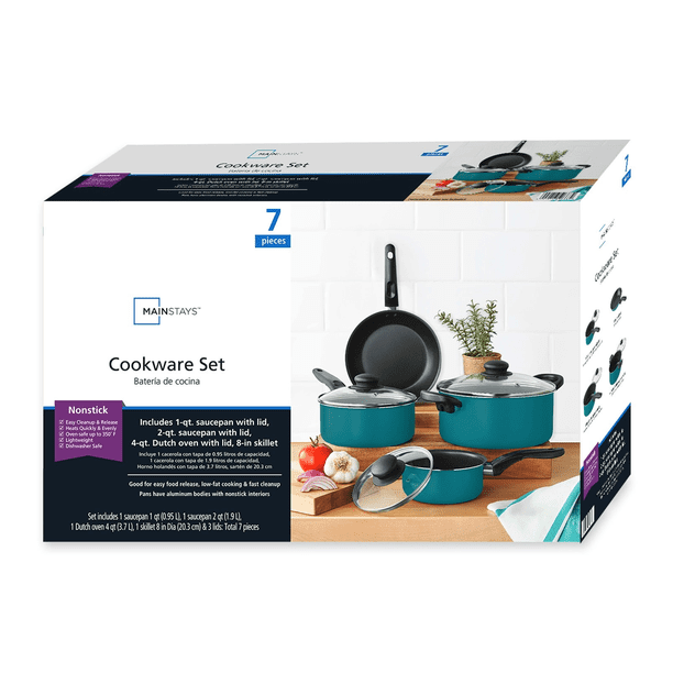 Mainstays 7-Piece Cookware - Cookware sections in retail - Walmart