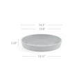 thumbnail image 2 of Ecopots Round Recycled Plastic Modern Indoor or Outdoor Planter Flower Pot Saucer, White Grey, 14", 2 of 4