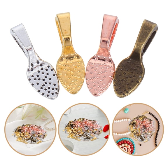 HONMEET 200 Pieces Precision Glue-On Bail Charms for Jewelry Crafting, Nail Art, Accessories and Projects