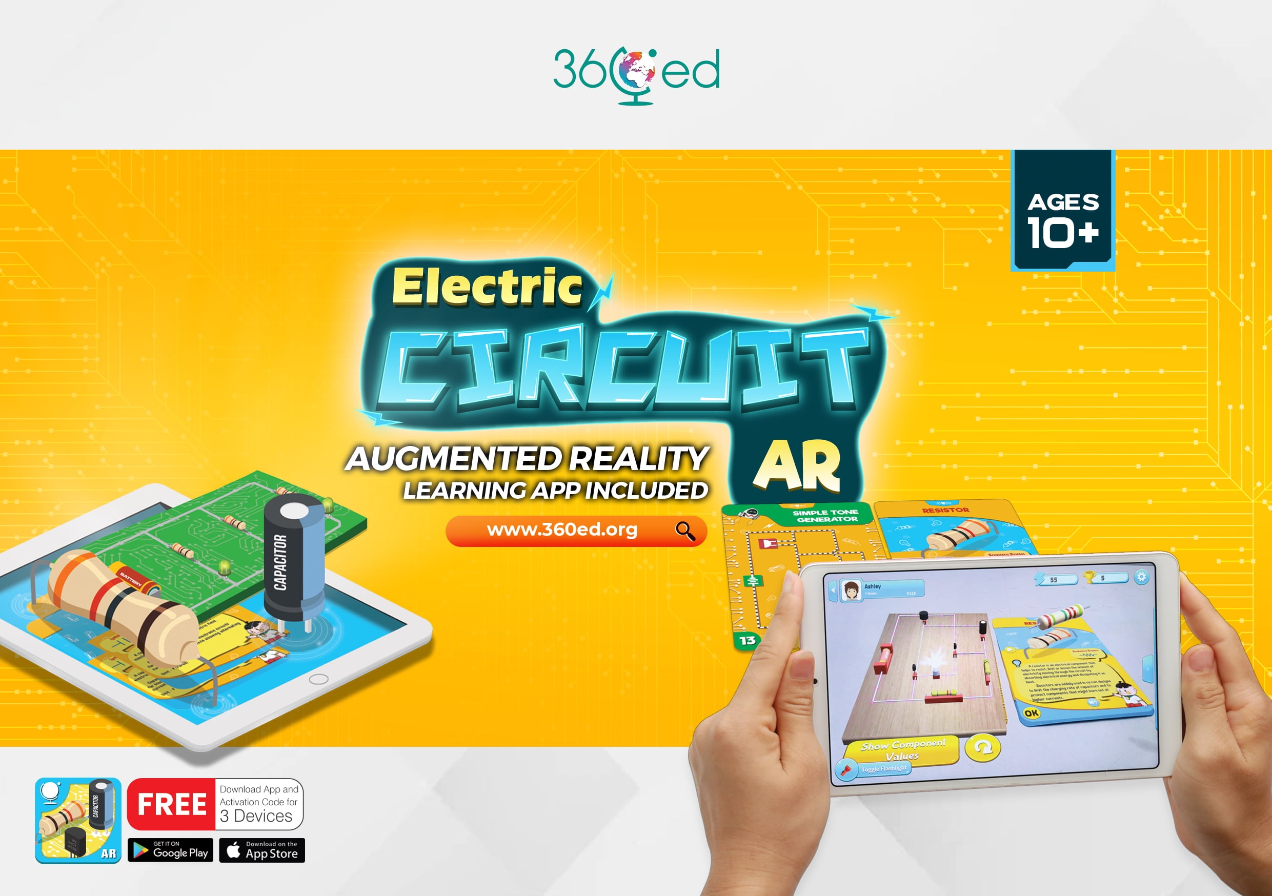360ed’s Electric Circuit AR Electric Circuit Learning Kit Flash Cards