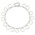 thumbnail image 2 of 925 Sterling Silver Dangle Circles Chain Anklet for Women 10", 2 of 8