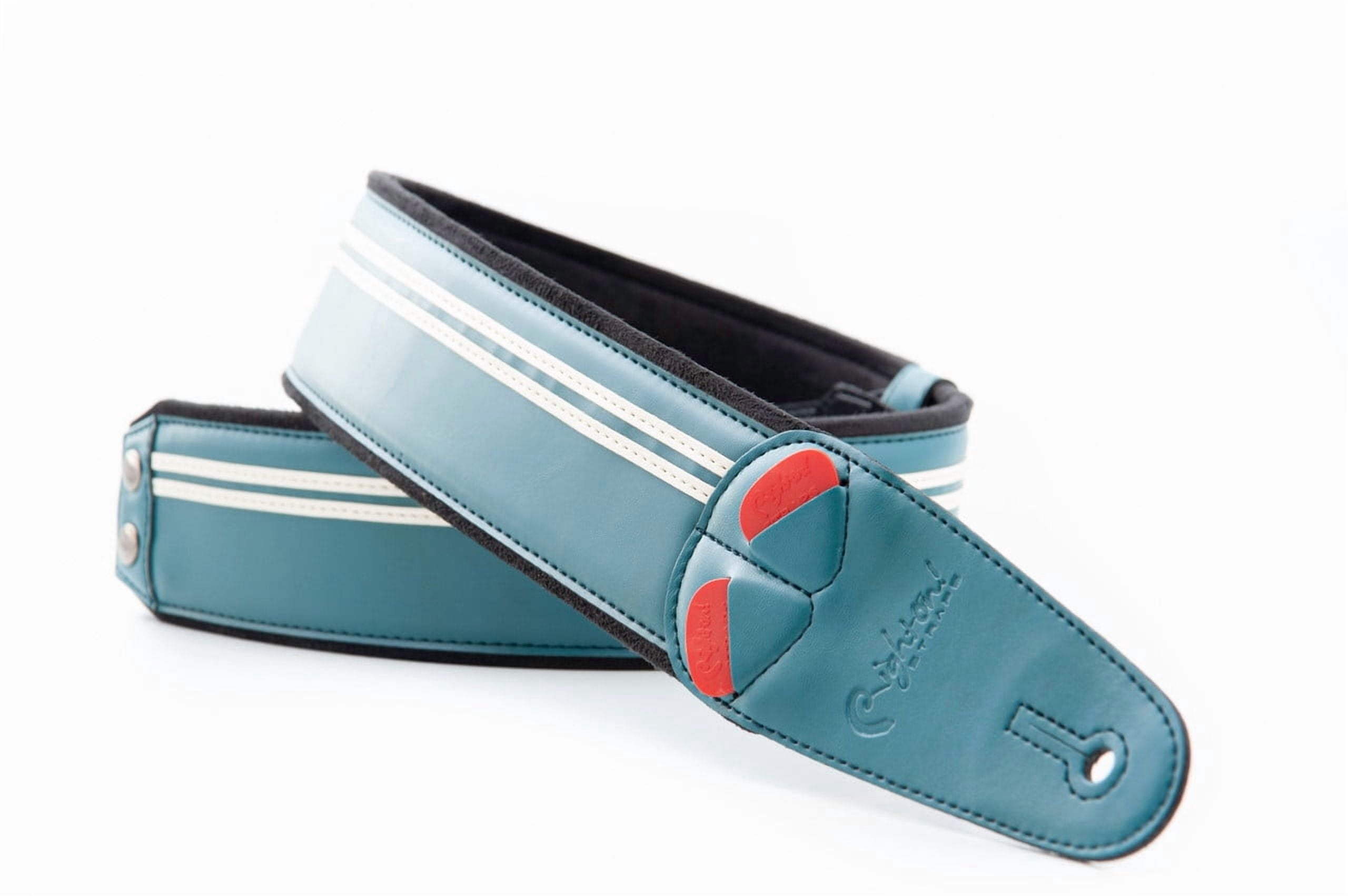 RightOn! Straps Mojo Collection Race-60 Guitar & Bass Strap made with Vegan Leather – Stylish and Comfortable - Teal