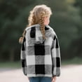 thumbnail image 4 of Diufon Girls Fall Jacket Toddler Winter Warm Plush Coats Zip Up Plaid Jackets Boys Girls Fleece Hooded Outwear, 4 of 9