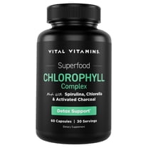 Vital Vitamins Chlorophyll Pills - Body Deodorizing Supplement - Made with Spirulina, Chlorella, Organic Parsley, Mint, & Activated Charcoal - Defeat Odor Naturally - for Women & Men - 60 Capsules