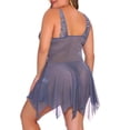 thumbnail image 5 of Lovskoo 2024 Lingerie Babydoll Lace Nightgown For Women Festival Front Closure V-Neck Mesh Sleepwear Lingerie Gray, 5 of 6