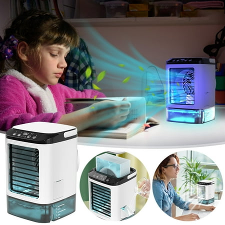 

Desktop Mini Air Conditioner Cooler Charging Spray Fan Humidifier Portable Ac Unit Mute Electric Fan Night Light Air Conditioner Portable Small Air Conditioner Office Electric Fan
