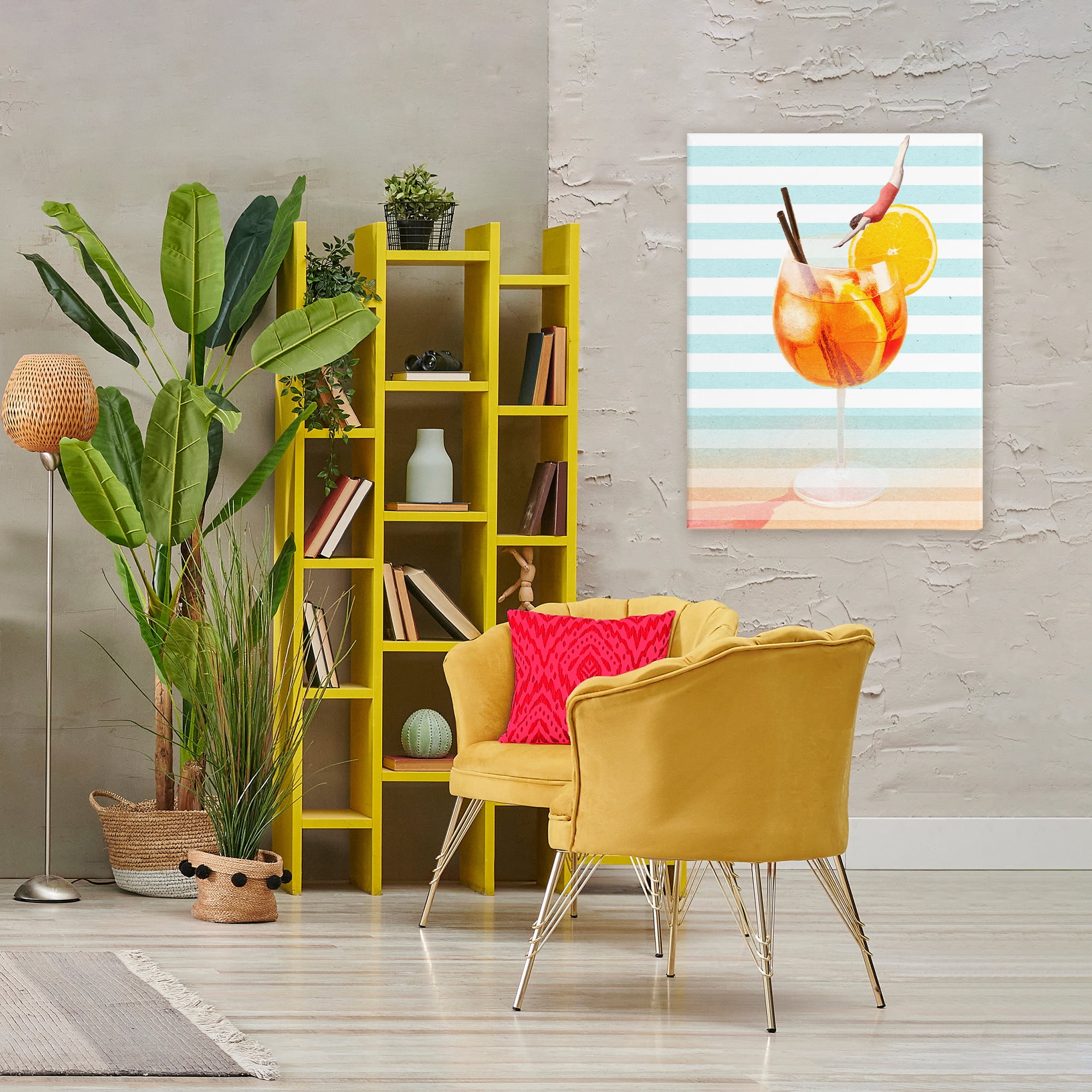 Spritz Cocktail Dive Canvas Wall Art, design by Lil' Rue