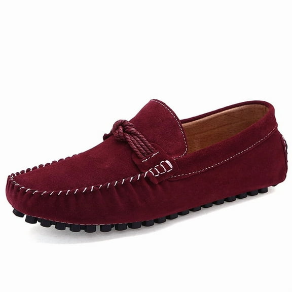 Big Size Men's Casual Loafers Slip On Leather Shoes Comfortable Lightweight Driving Shoes Male Moccasins Classic Penny Loafer Flats Boat Shoes Outdoor Walking Shoes