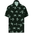 thumbnail image 5 of LA LEELA Men's Hawaiian Short Sleeve Beach Caribbean Cruise Shirt Holiday Costumes Button Up Shirts for Men S Crossbones Scary Black, 5 of 6
