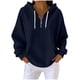 thumbnail image 2 of Ounisa Womens Hoodies Casual Long Sleeve Drawstring Waffle Pullover Tops Loose Hooded Sweatshirt with Pocket, 2 of 8