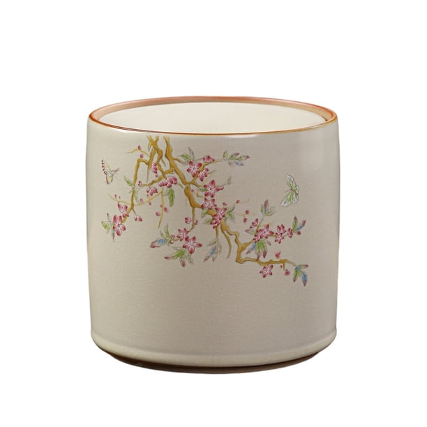 Cenicero de cerámica con diseño floral, a prueba de polvo, for residuos de té, ideal for el hogar o la oficina.
