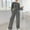 Z6-Dark Gray, variant on TrendVibe365 Knit Lounge Sets for Women Solid Color Ribbed Knit Hoodie Long Sleeve Shirts and Long Pants Fashion Vacation Pajamas Lounge Set Loungewear Summer Outfits
