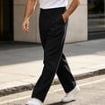 thumbnail image 4 of ShomPort Mens Dressy Pants Elastic Waist Straight Leg Loose Pleated Trousers Casual Business Officewear Pants, 4 of 9