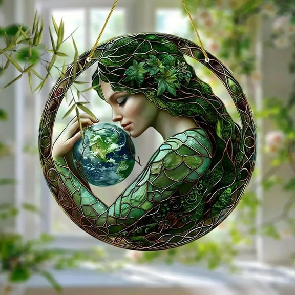 YingYouFu Mother of Nature Colored Disc Acrylic Wall Decoration, Unique Home Decor Piece, and Eye-catching Colored Disc Design for Living Room and Bedroom Wall Art