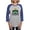 Heather/Blue, variant on - Delta Sigma Phi Coat Of Arms Long Sleeve T Shirt - Womens Baseball Tee