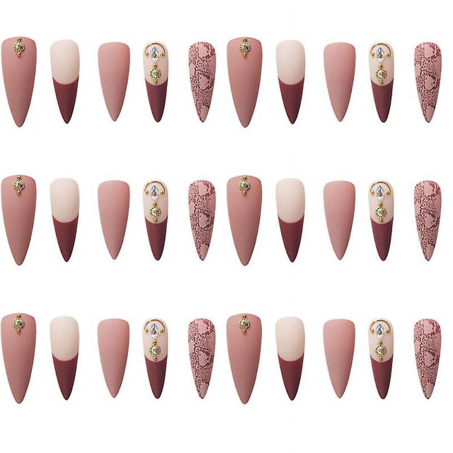 24 piezas uñas postizas de cobertura completa