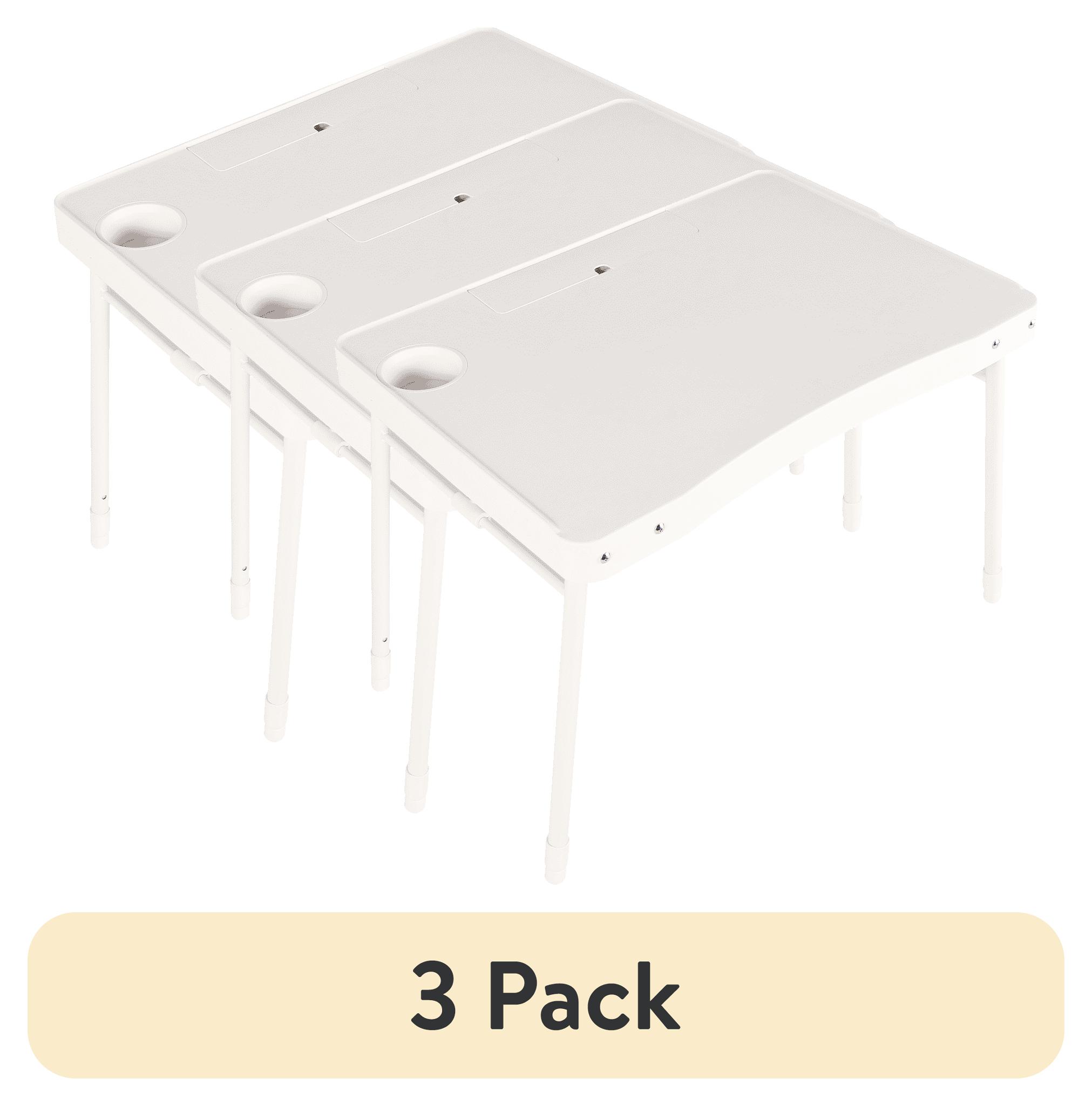 Mainstays 26 in. Adjustable Height Personal Folding Table, White photo 1