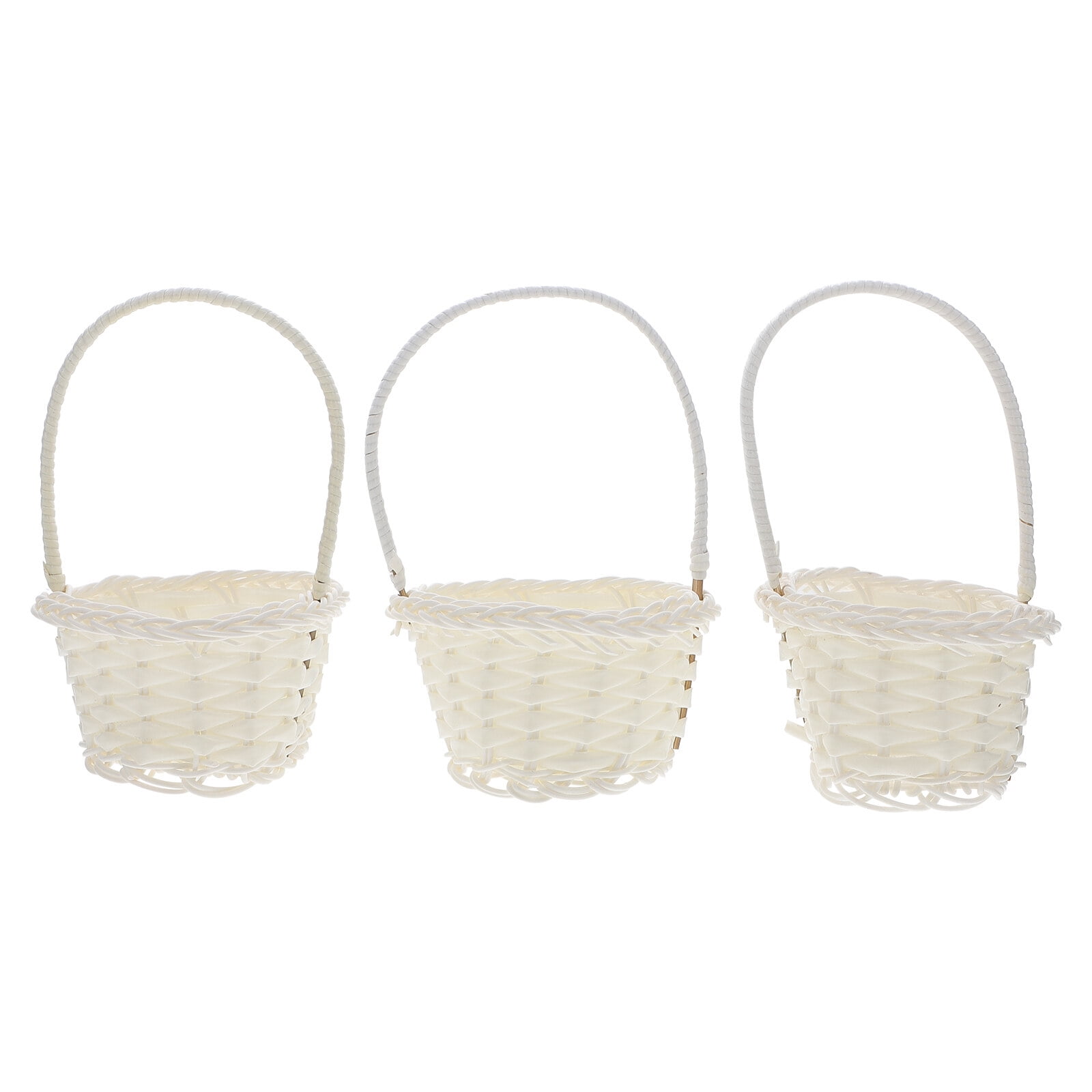 3 Pcs Rattan Woven Baskets Weaving Baskets Candies Containers Handheld