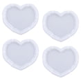 thumbnail image 3 of de silicona de fundición de resina de posavasos de 4 Uds., manualidades de resina DIY, posavasos decorativos para hacer posavasos, bandeja Corazón Sunnimix Fabricación de silicona de posavasos, 3 of 7