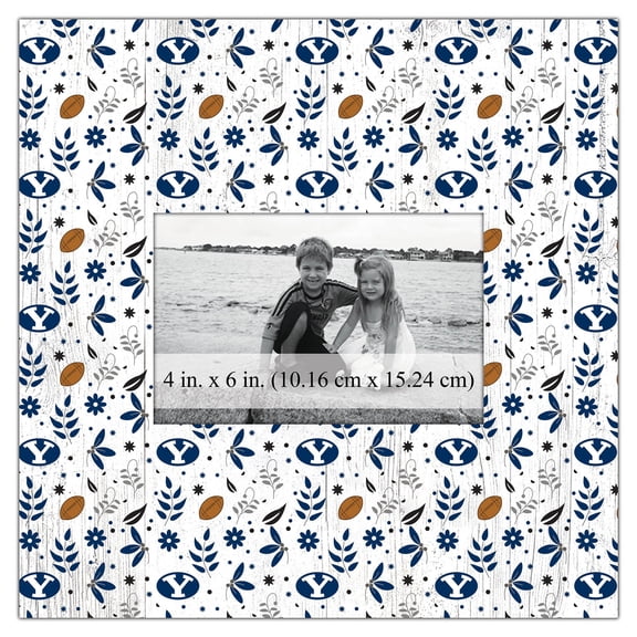 BYU Cougars 10'' x 10'' Floral Pattern Frame