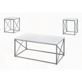 thumbnail image 2 of 3-Piece Living Room Table Set | White Laminate, Grey Metal | Ample Space, 2 of 5
