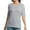 Gray, variant on Women's Short Sleeve V Neck Casual Basic Solid Color Pullover Lightweight Soft Knit T-Shirt Tops