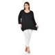 thumbnail image 5 of Blusa asimetrica con pedreria Roman Fashion /Tallas Extras, 1-204N (Negro) negro 38, 5 of 6
