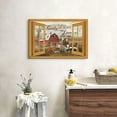thumbnail image 6 of HFDF Vintage Cow Canvas Wall Art Fake Window Rooster Kitchen Decor Farmhouse Chicken Barn Pictures for Living Room Retro Bible Verse Sign Prints Poster Country Scenery Decoration 14x11inch Framed, 6 of 6
