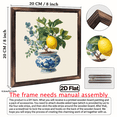 thumbnail image 3 of 2D Flat, 1pc, Classic Lemon Branch in Blue and White Porcelain Vase Watercolor Print FrameWooden Sign Wall Art, Wall Decoration, Vintage Style Wall Decor for Kitchen, Dining Room, Living Room, Bed, 3 of 9