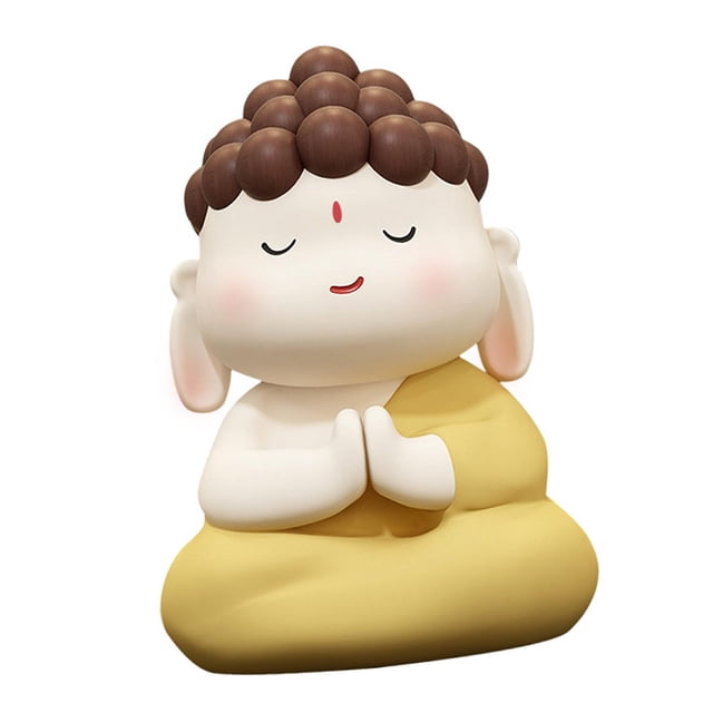 Buddha Statue Ornament Buddhist Figure Resin Cartoon Mini Tabletop Sculpture for A