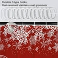 thumbnail image 4 of Christmas Shower Curtain, Xmas Snowflake Shower Curtain Red and White Shower Curtain with Hooks for Christmas New Year Bathroom Decor, 72x72 Inch, 4 of 6