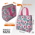 thumbnail image 3 of Pioneer Flower Floral Print Pattern Insulated Lunch Bag for Women & Adults,Large Portable Soft Cooler Lunch Bag,Thermal Food Storage Tote with Pearl Cotton,8.66L,8.75x5.75x9.5 Inch, 3 of 6