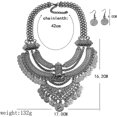 thumbnail image 5 of Collar babero de moda para niña, collar y pendientes con declaración de moneda bohemia, conjunto de joyas de estilo étnico punk para mujer, 5 of 5