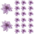thumbnail image 5 of Flores navideñas moradas con purpurina LzGUNGY 20 piezas, 5 of 5