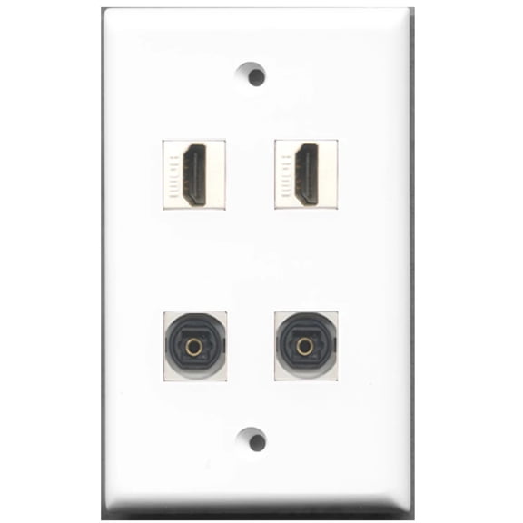 Ultra Spec Cables 2 Port HDMI 2 Port Toslink Wall Plate